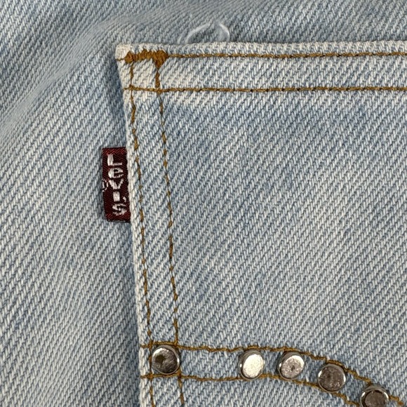 Vintage 80s 90s Levis 517 Jeans Fits 34x31 Blue Regular Bootcut USA Embellished - Picture 6 of 16